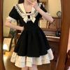 Summer Korean Sailor Collar Bowknot Dress – Loose Fit, Princess Style for Female Students