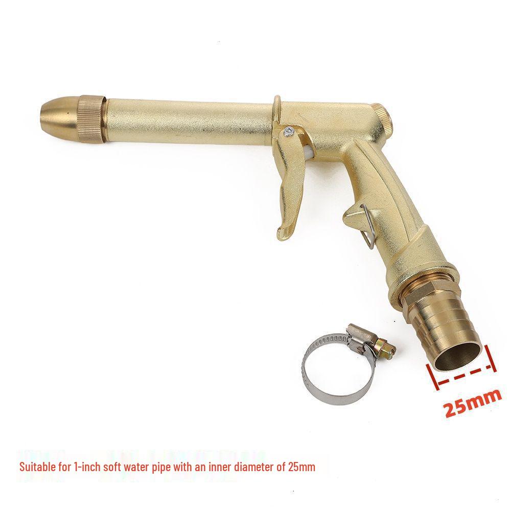 1-Inch High-Pressure Car Wash Water Gun, Strong Pressure Hose, Household Copper Anti-Freeze Gun for 3/4/6-Point Hoses