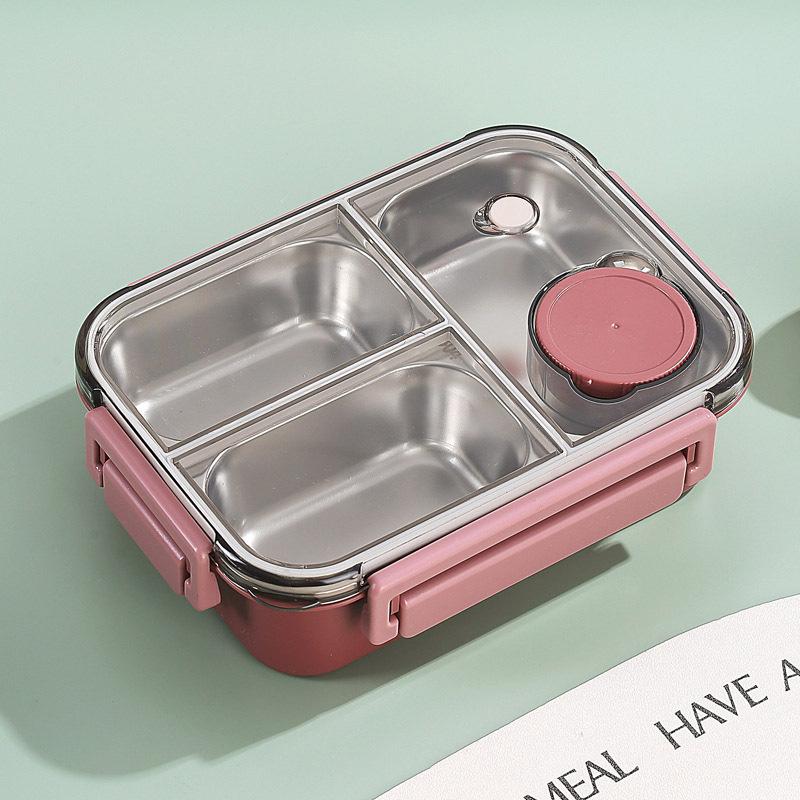 Lunch Box, Stainless Steel Bento Box Adult Lunch, Portable, Leak-Proof Stackable Cutlery Set, for Everyday Travel (2 or 3-Grid)
