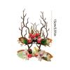 Plush Children Deer Antler Hair Clip Bowknot Christmas Hat Headabnd Lovely Elk Hair Clip  Girls