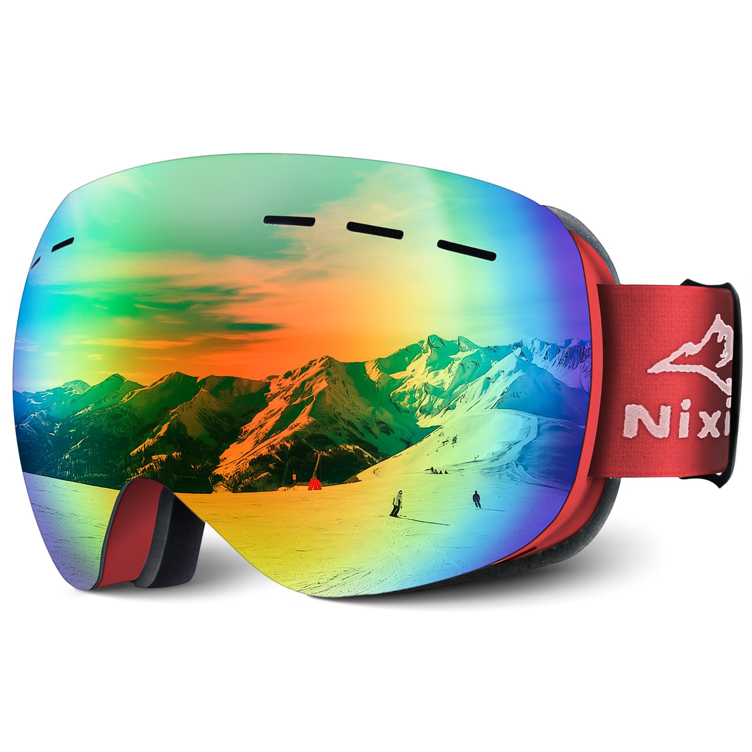 

Yukiti Ski Goggles, Glasses Compatible, Breathable & 180° Wide-Vision Baseball Lens, Anti-Fog Snow Goggles for Men and Women, Impact Resistant, Double