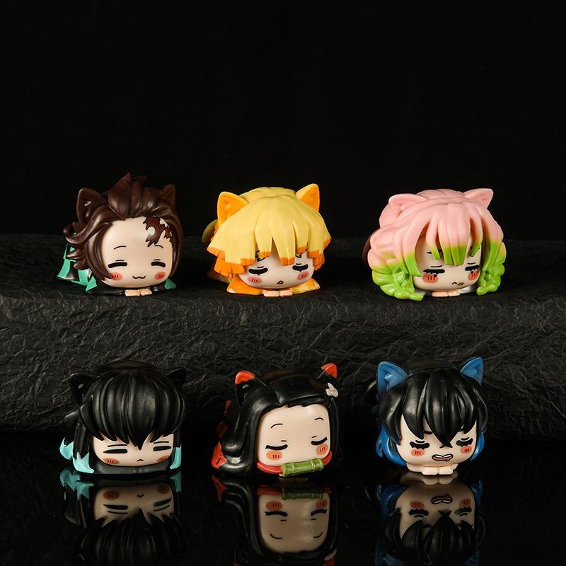 Demon Slayer Anime Figure Kimetsu No Yaiba Sculpture Muichirou Action Figurine Cat Nezuko Mitsuri Statue Decor Desk Accessories