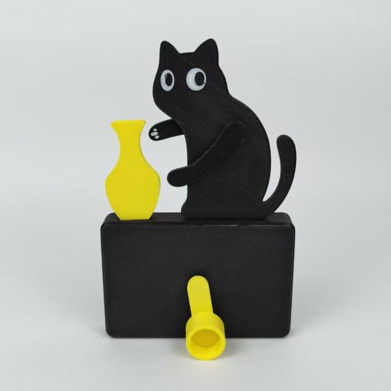 Jijijing Cat Pushing Vase Refrigerator Magnet, 3D Printed Whiskers Holder Pet Memorial Keepsake Decoration, Gift for Cats Lovers