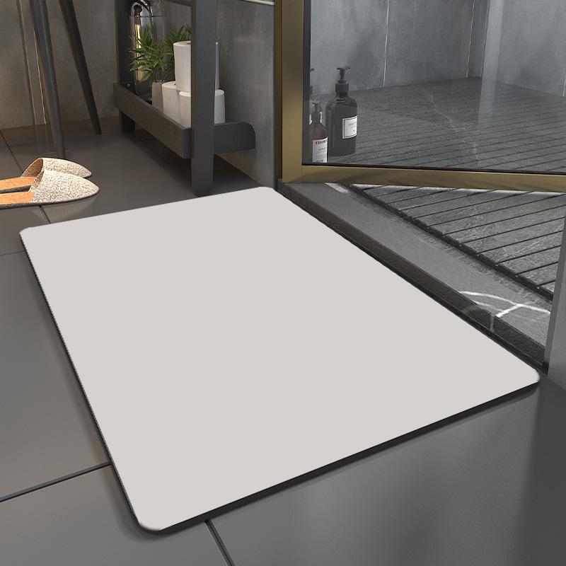 Simple Pure Color Diatom Mud Mat Toilet Absorbent Quick Drying Mat Household Dirty and Non-slip Mat
