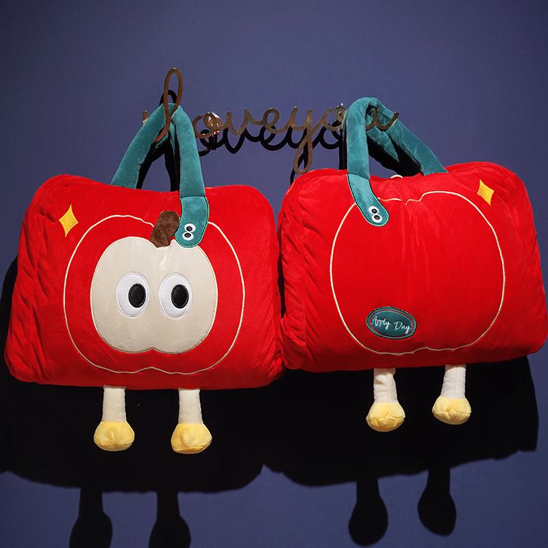Apple Plush Throw Blanket Pillow Multiuse Bed Couch Decor For Women