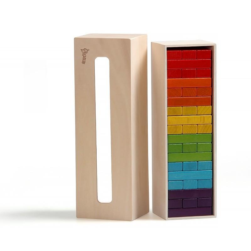 

Wooden Stacking Blocks For Kids With Eco Friendly Water Based Paints For Developmental Play Colorful B