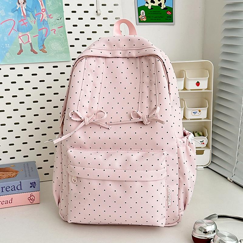 Polo Dot Printed Backpack Women's Large Capacity Backpack Student Schoolbag