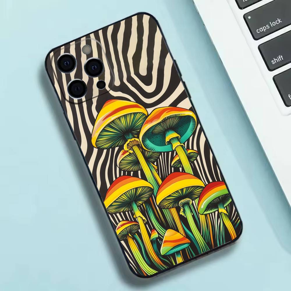 Trippy Psychedelic Mushrooms Phone Case Silicone Soft For IPhone 17 16 15 14 13 12 11 X XR Plus Pro Max Plus