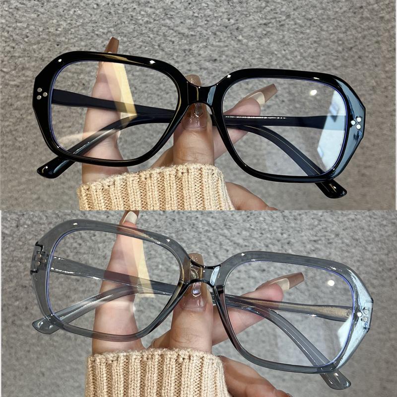 2Pcs Retro Oval Big Frame Glasses Women'S Anti Blue Light Glasses Fashion Style Leopard Print Eyeglasses Frame