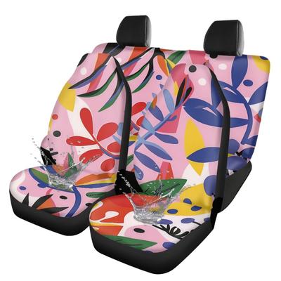 Universal Full Set Car Seat Covers Waterproof Abstract Digital Print Airbag Compatible Front Rear Seat Cushions Comfortable Protectors