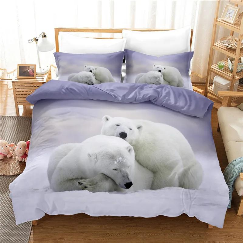 3d Polar Bear Bedding Set King Size Bedroom China Air Express Duvet Cover With Pillowcases Housse De Couette 240x260 Customized