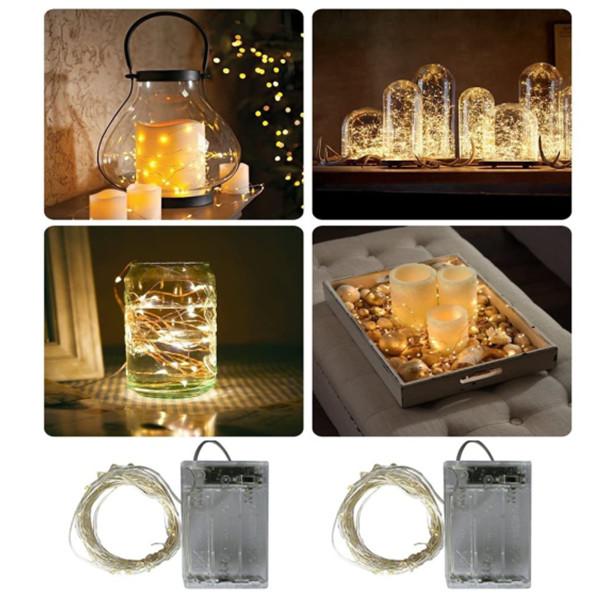 1 Pack Fairy Lights Battery Powered, 5m 50 LED String Lights for Bedroom Christmas Party Wedding Decorations