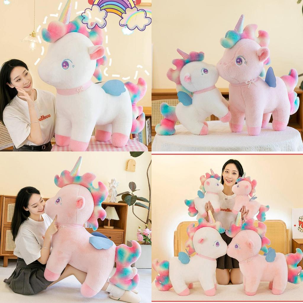Adorable Rainbow Unicorn Plush Toy Soft And Fluffy Stuffed Animal Gift For Kids