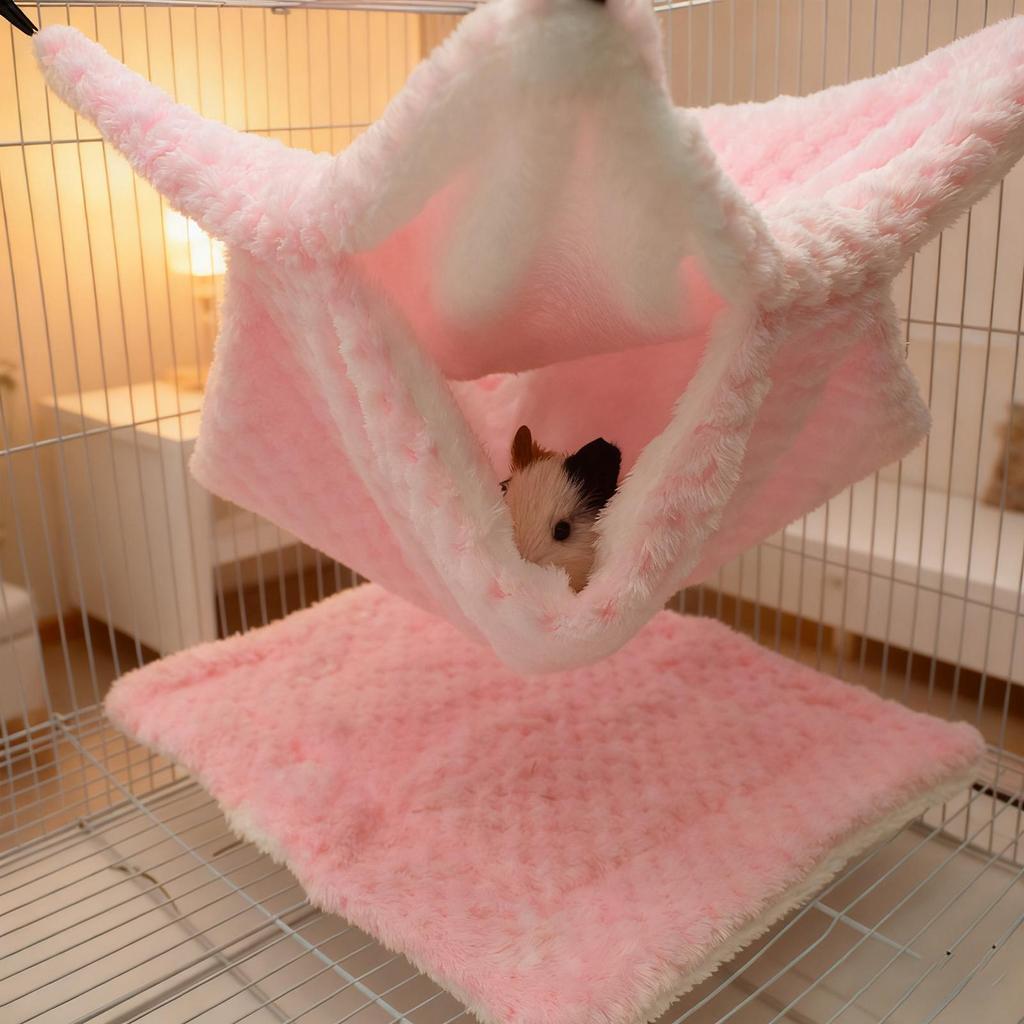 Chinchilla Hammock Cave Tunnel Mat Warm Small Animal Hammock For Sugar Glider Ferret Cage Sleeping Resting Hiding Playing
