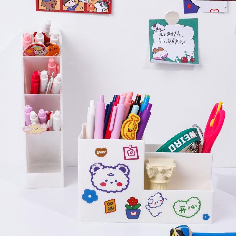 Multi-funktion Desktop Stift Halter Büro Schule Lagerung Fall Bunte Kunststoff Box Schreibtisch Stift Bleistift Organizer Handy Halterung