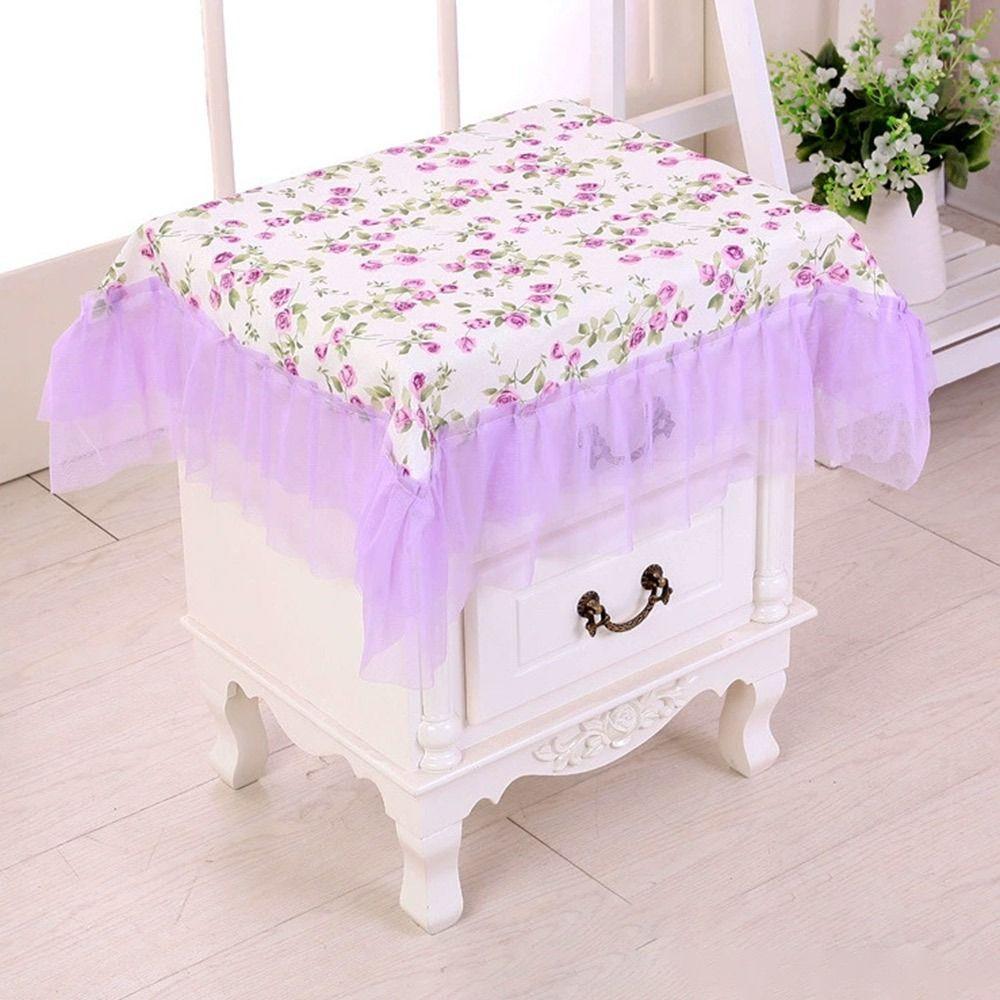 75*80cm Bedside Cabinet Tablecloth Universal Protective Towel Flower Lace Embroidery Table Cloths