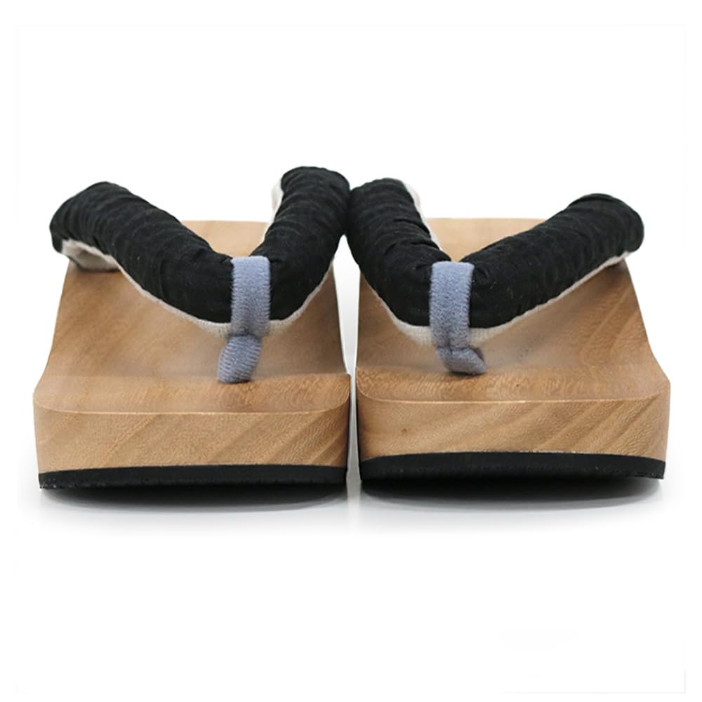 Kimono Cafe Geta Sandals for Ripple Comfortable To Walk Comfortable Women's Yukata, Heel, Linen, Black, Navy, Sage, Blue, Brown, Pink, Elegant, Adult,