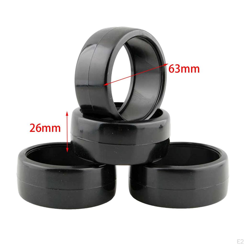 4 Pieces 1/10 Wheel Tires Shockproof Lightweight Universal for HPI TT02