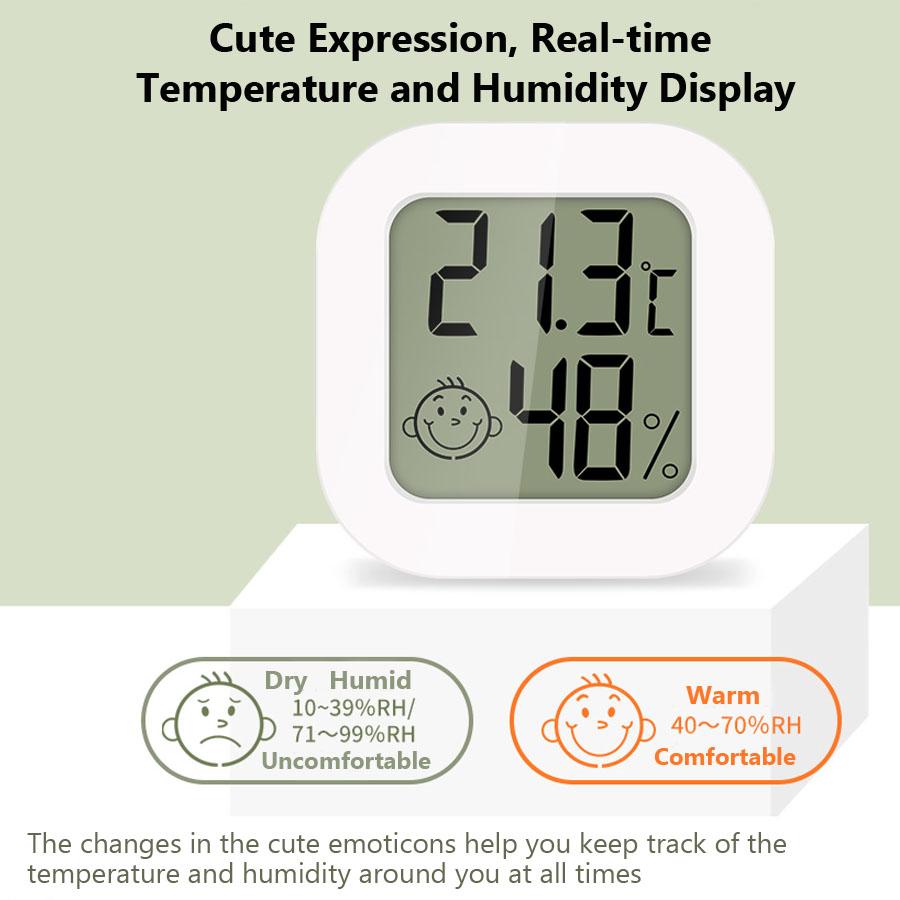 Digital LCD Thermometer Hygrometer, Mini Temperature Humidity Monitor for Home, Rooms and Vehicles