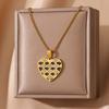 Stainless Steel Fish Scale Heart Pendant Necklaces For Women Gold Color Aesthetic Heart Pendant Necklace Trendy Jewelry mujer