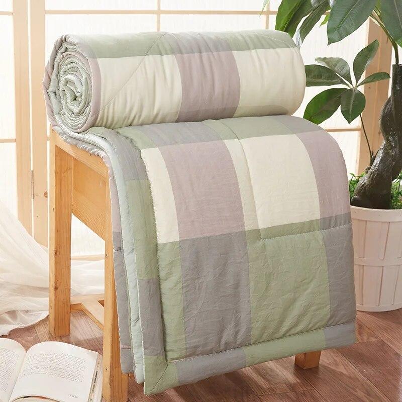 Japonská tenká prošívaná letní chladivá deka Domácí textil Queen Double Quilted přikrývka Měkká lehká prošívaná deka s klimatizací