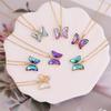 Fashion Pendant Coloured Butterfly Necklace for Girls Shopify Fulfillment Drop Shipping Agent Popular Stainless Steel Necklace