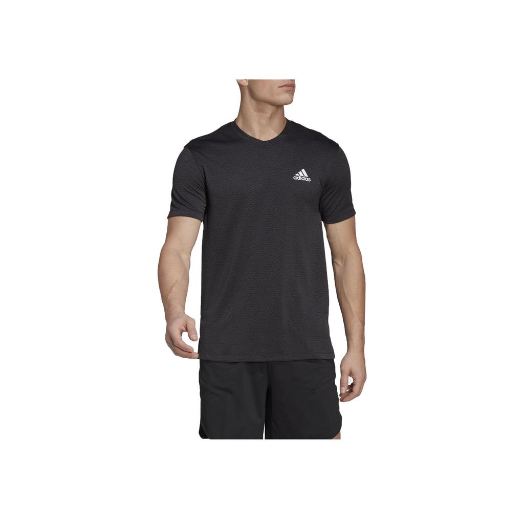 Adidas Logo Print Sports Fitness Short Sleeve T-Shirt Men Tops Black HT9052