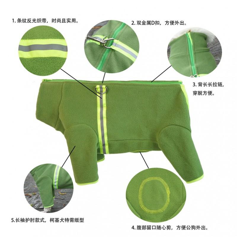 Warm Fleece Dog Jumpsuit Small Medium Breeds Full Body Coverage Winter Pet Coat