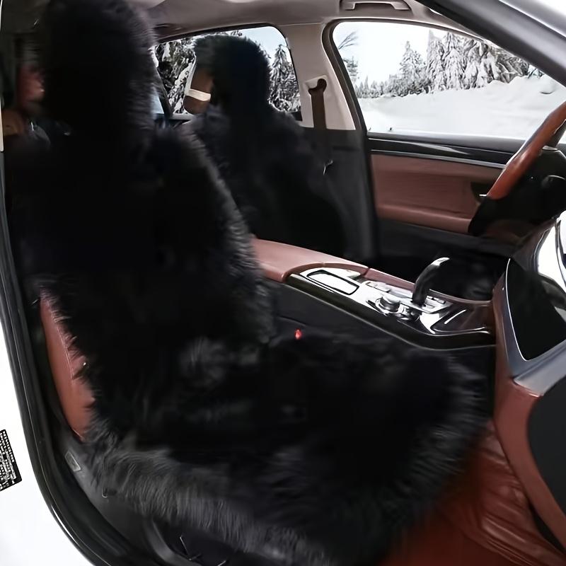 

Зимняя подушка на автомобильное сиденье - Плюшевый чехол из искусственной овчины, Мягкий наполнитель из пены, Теплое противоскользящее сиденье водителя/пассажира, Портативное, сжимаемое, со съемным чехлом 1pc чёрный