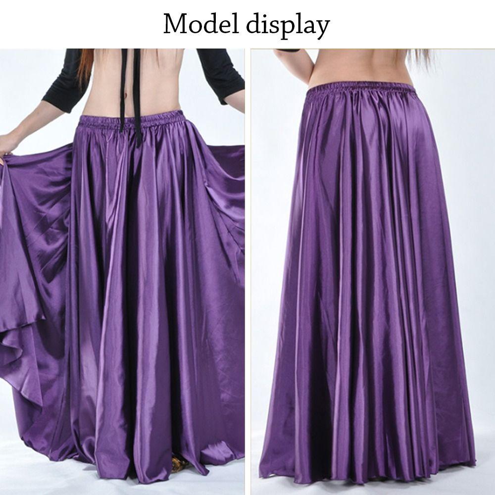 Fashion Sparkling Satin Satin Skirt Spanish Professional Belly Dance Skirt Show Costumes Large Swing Dancer Practice Wear Dance