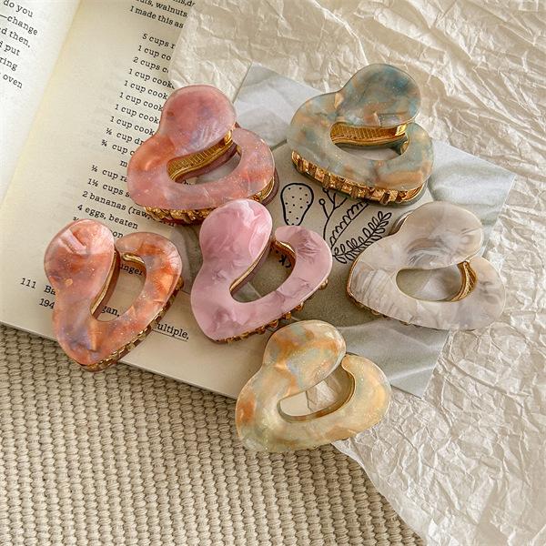 Korean Version of Love Hairpin Retro Grab Clip Elegant Shark Clip hair clip claw clamp Headwear Girls Women Hair Accessories