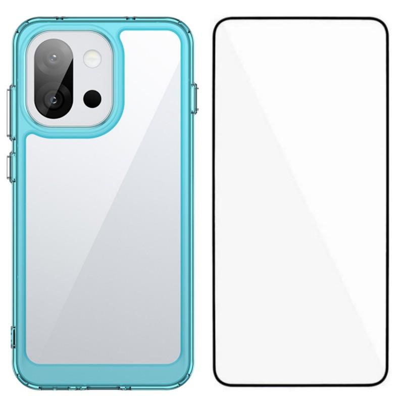 For OnePlus 13T 5G Phone Case WANLONFENG XC Series TPU Acrylic Cover with Tempered Glass (Big Lens Hole)