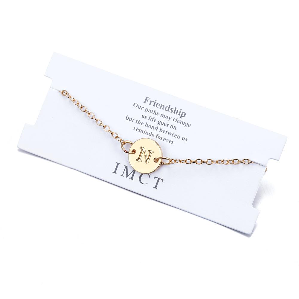 Gold Charm Letter Bracelet For Women Simple DIY Handmade Word Bracelets & Bangles Boho Anklets Jewelry