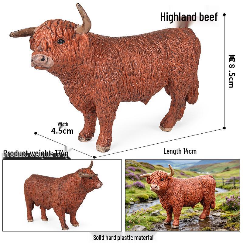 Realistic Farm Animal Model Set: Dairy Cow, Simmental Bull, Yellow Cattle, Fighting Bull, Water Buffalo, Yak