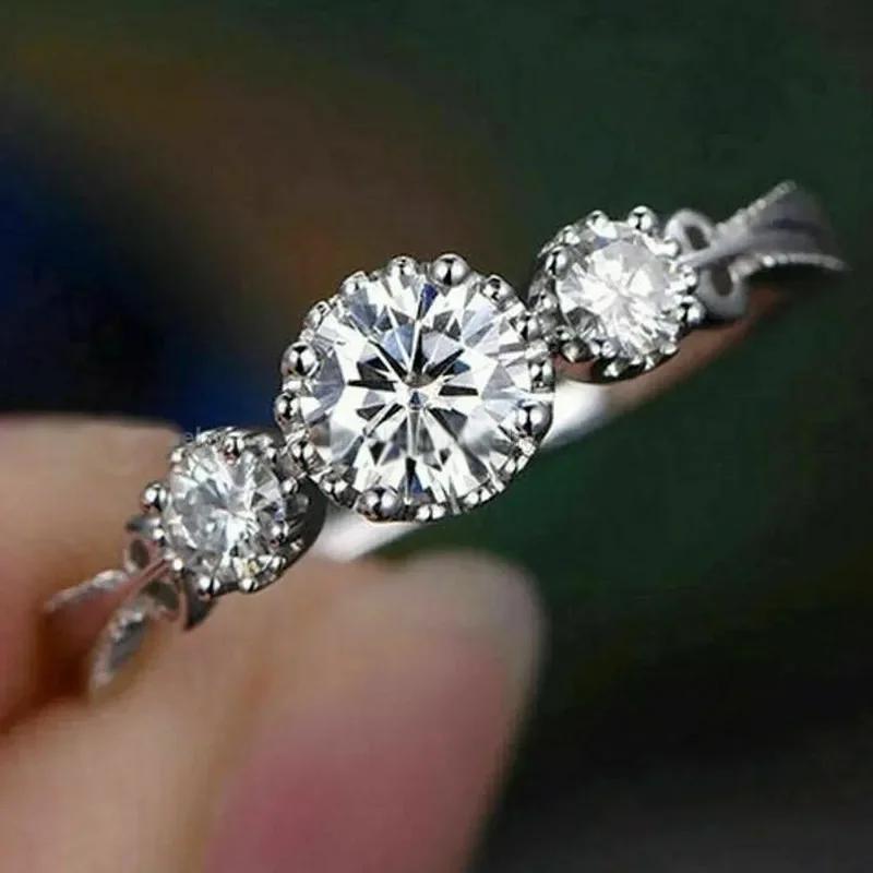 Fashion Versatile Cubic Zirconia Ring For Women Simple Stylish Wedding Bride Accessory Party Jewelry Drop Shipping