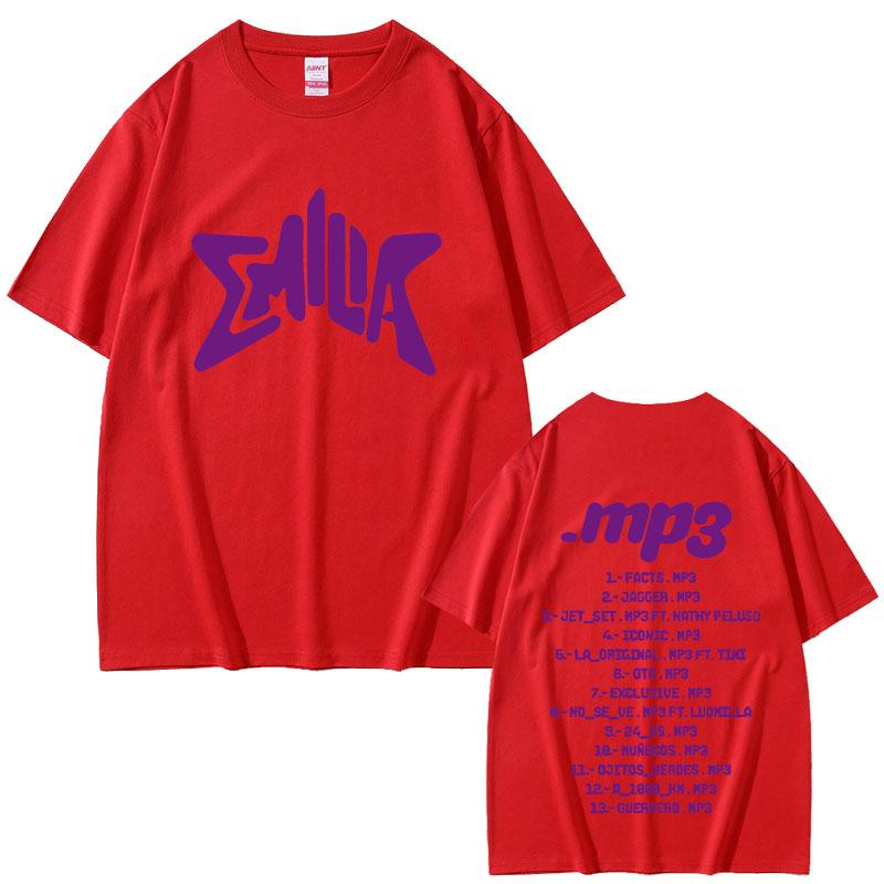 Singer Emilia Mernes MP3 Music Album Graphic Tshirt Men Hip Hop Oversized Short Sleeve Unisex Fashion Casual Cotton Tees