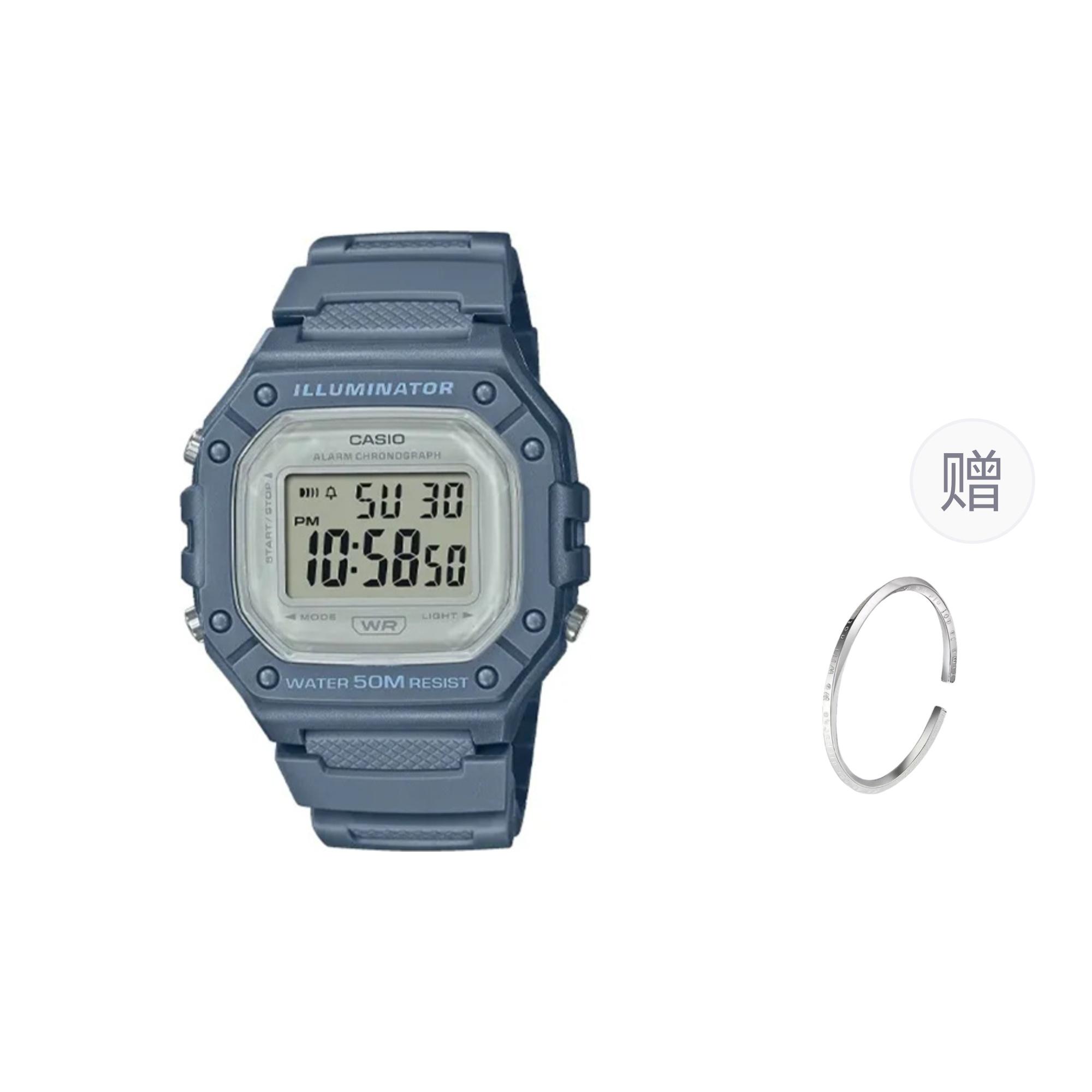 CASIO Women s YOUTH Gray Watch W-218HC-2AV- Blue Strap