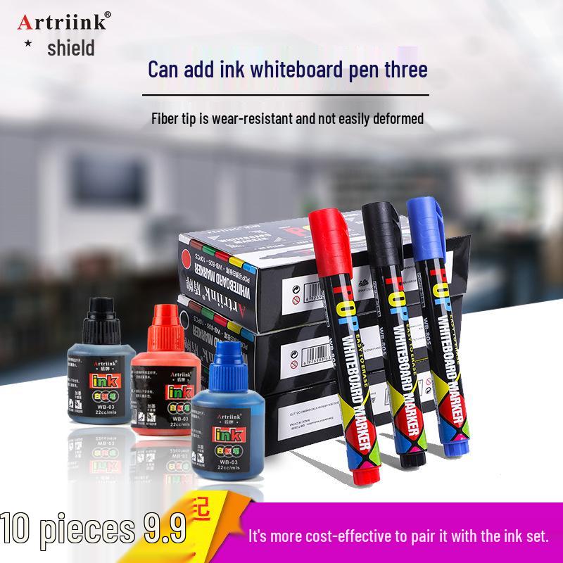 Erasable Large-Capacity Refillable Whiteboard Marker Pen - Black Ink розовый