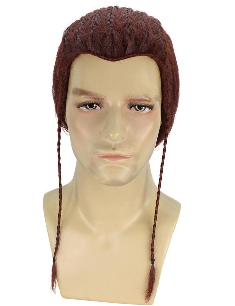 Wigs2you H-5655 HPO Adult Male Humanoid Warrior Braided Dark Auburn Wig