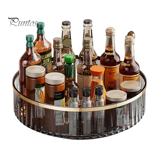 360-graders roterende krydderhylle oppbevaringsbrett Stor kapasitet Sterkt bærende krydder Kosmetisk oppbevaringsbeholder Kjøkkenorganisator