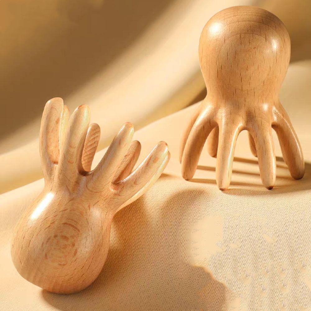Scraping Device Beech Wood Comb Acupoint Stick Hair Styling Tool Scalp Massaging Hairbrush  Gift