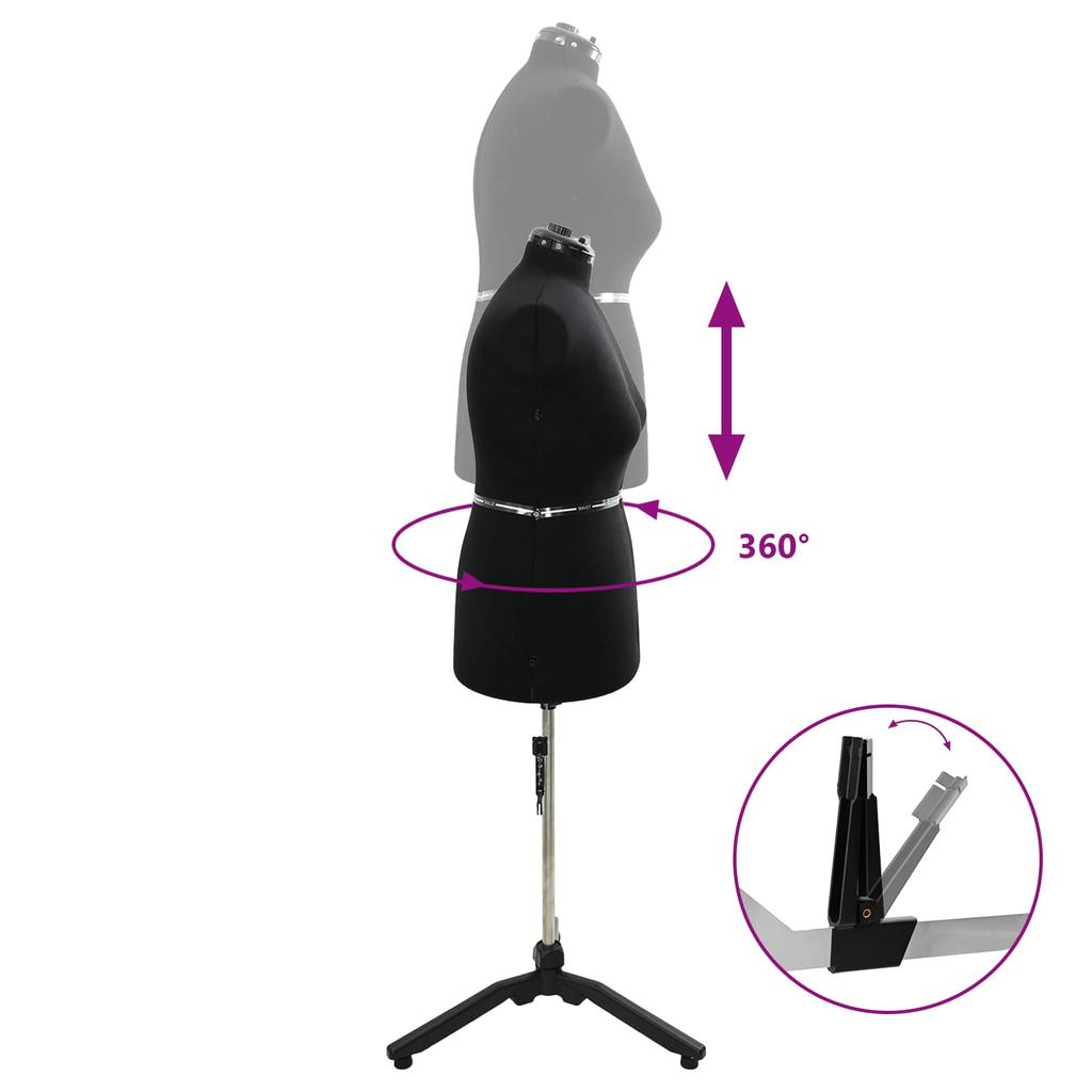 Adjustable Dress Form for Women Black Velvet