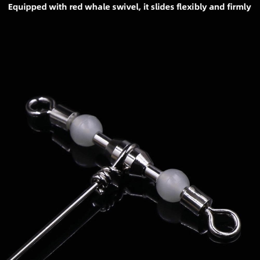Cross-Line Luminous Beads Saltwater Fishing Barrel Swivel Lure Connector Lure Fishing