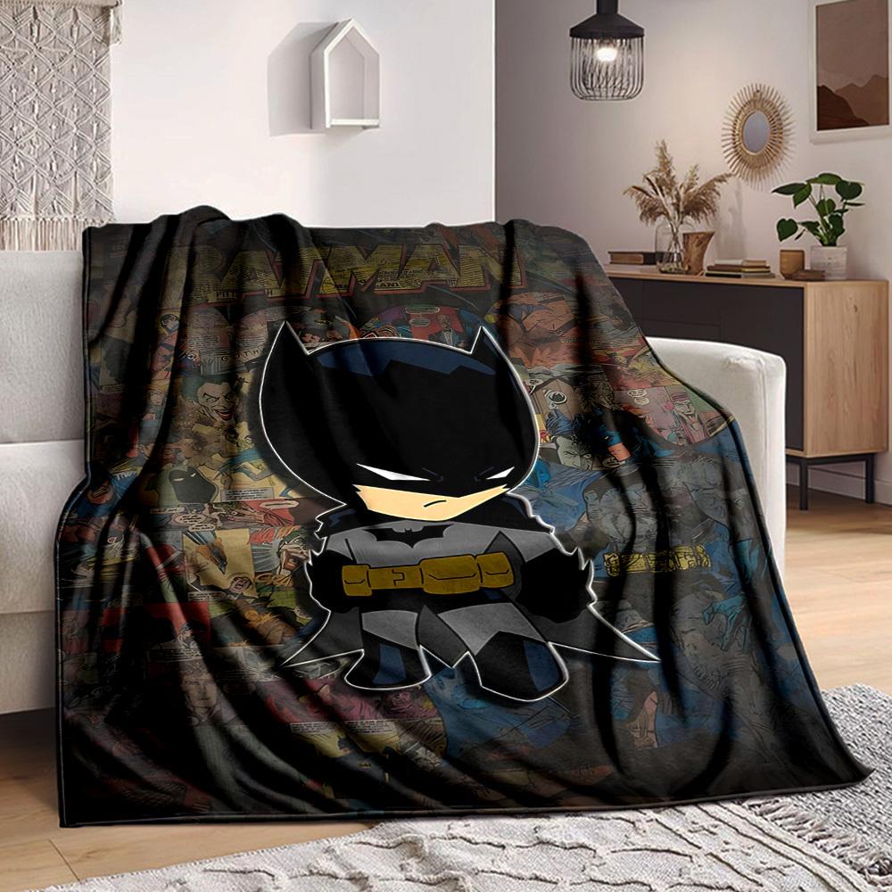1pc Batman Flannel Throw Blanket Lightweight Soft Warm All Season Blanket for Sofa, Bed, Travel, Camping L1024172