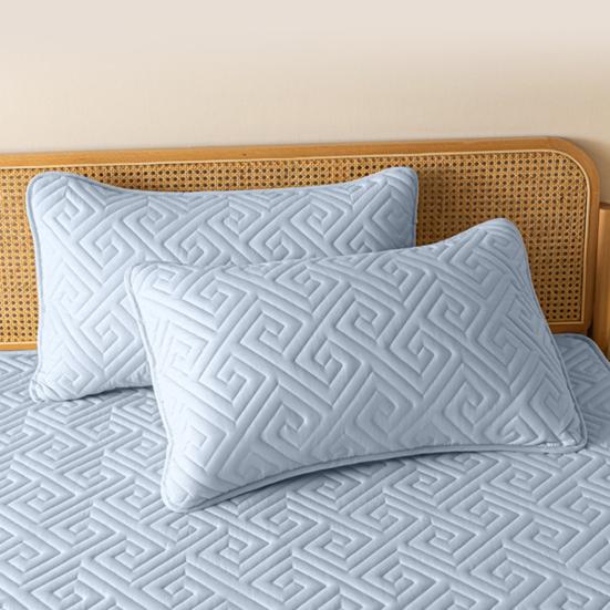 2Pcs Breathable Pillowcase Solid Color Easy To Clean Anti-Head Oil Wear-resistant Pillow Protector Bedroom Decor