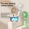 5-Speed Wind Charging Fan Handheld Desk Fan Portable Mini Fan With Phone Holder
