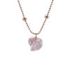 Elegant Gold Titanium Steel Women's Necklace with White Shell, Zircon, and Monogram Tassel