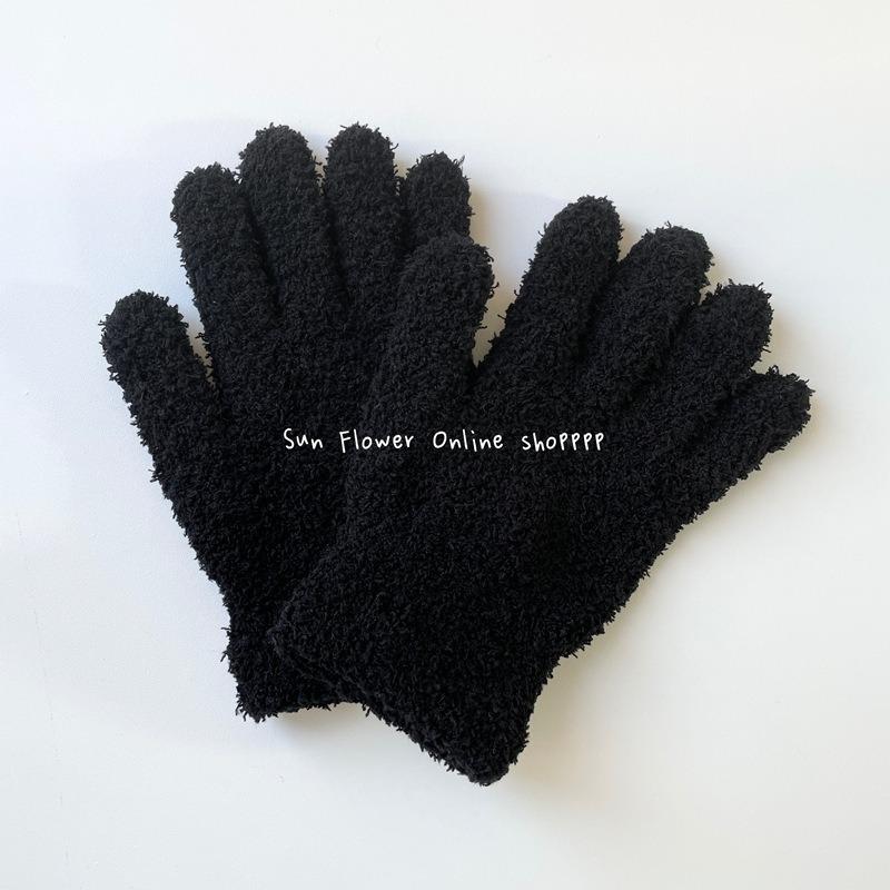 

Милые перчатки-пятипальчики конфетного цвета из кораллового флиса для женщин, утолщенные для езды на велосипеде осенью и зимой, теплые плюшевые и ветрозащитные для мужчин average size