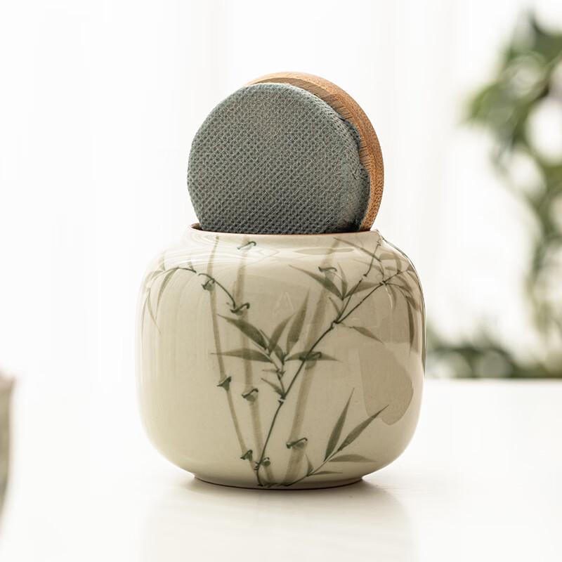 Bamboo Design Ceramic Tea Caddy