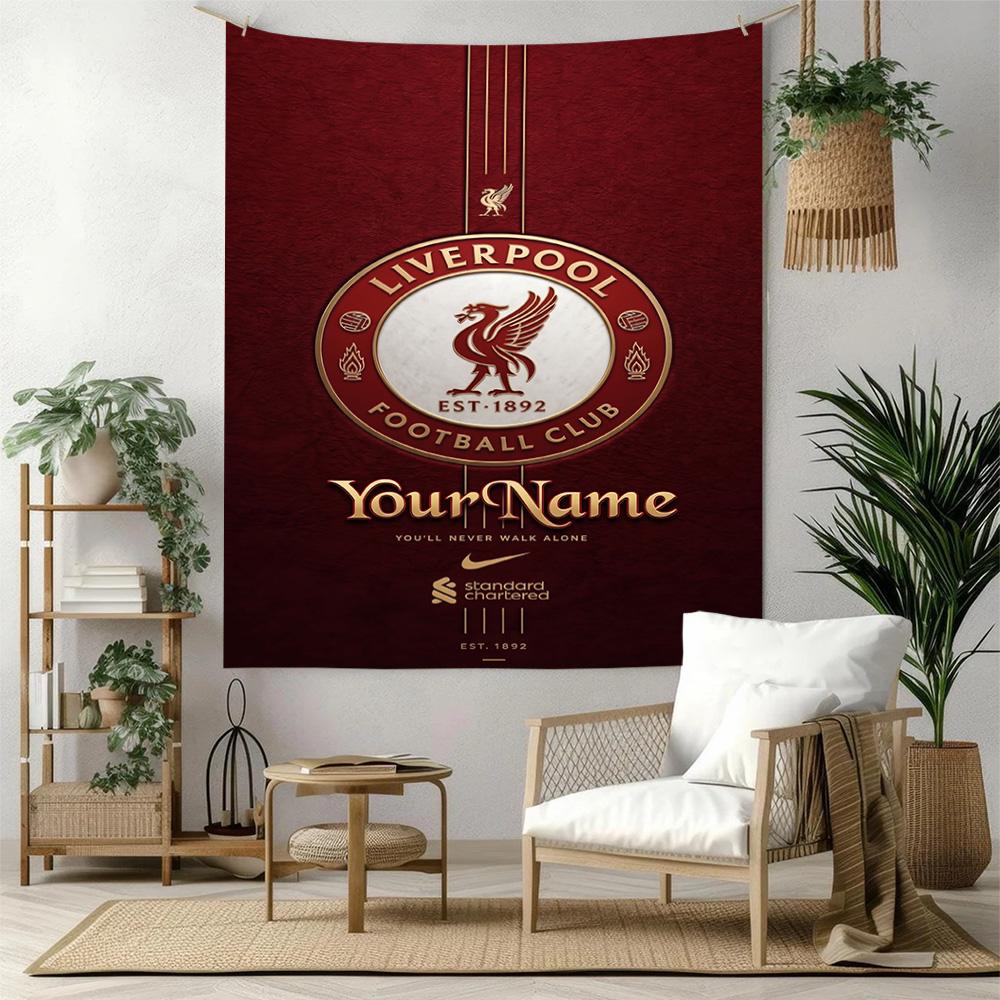 Liverpool Custom Ditt Navn Vægdekoration Vægtæppe Kunst Til Kæledyr Mindesmærke Fødselsdag Bryllupsfest Baggrund Familiegave